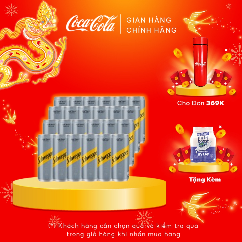 Lốc 24 lon Schweppes Soda Sleek 320mlx24