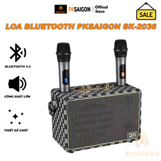 Loa Bluetooth Karaoke SK-2036 Bản Mới Công Suất Lớn, Thiết Kế Chất, Kèm 2 Mic Không Dây Hát Karaoke PKSAIGON