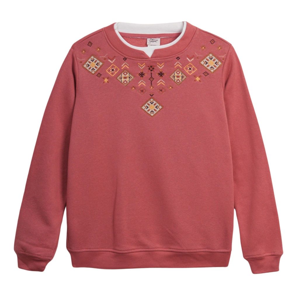 Áo nỉ nữ dài tay xuất dư Âu Mỹ ngực thêu hình, có big size đến 70kg