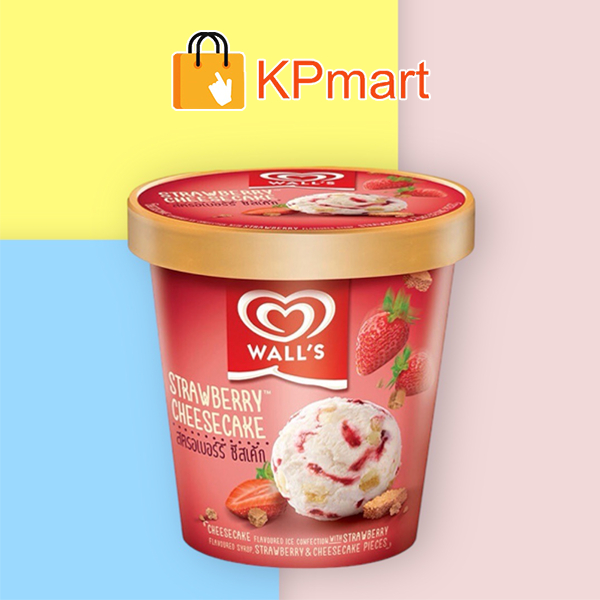 Kem hộp phô mai dâu Wall's Strawberry Cheesecake 750ML