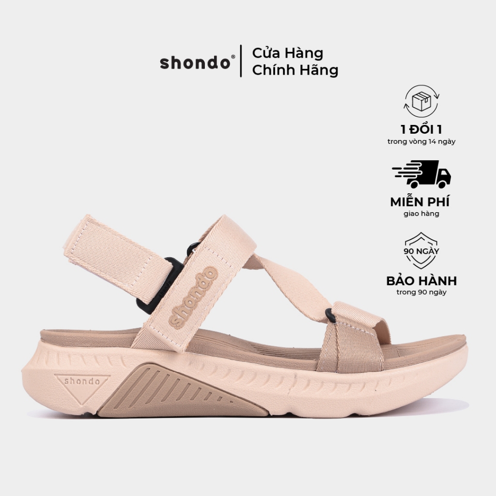 Giày Sandal Nữ SHONDO F7 Racing Thời Trang, Êm, Nhẹ, Đi Học Đi Chơi Màu Hồng Nâu F7R7595