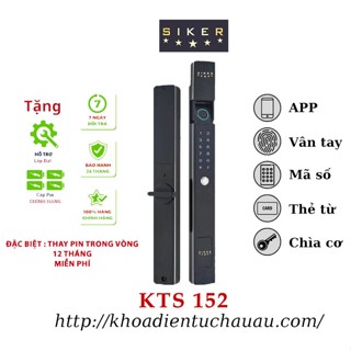 Khoá cửa vân tay điện tử thông minh dùng app - 5 chức năng cho cửa nhôm cao cấp- SIKER 152 - bảo hành 2 NĂM - hỗ trợ lắp