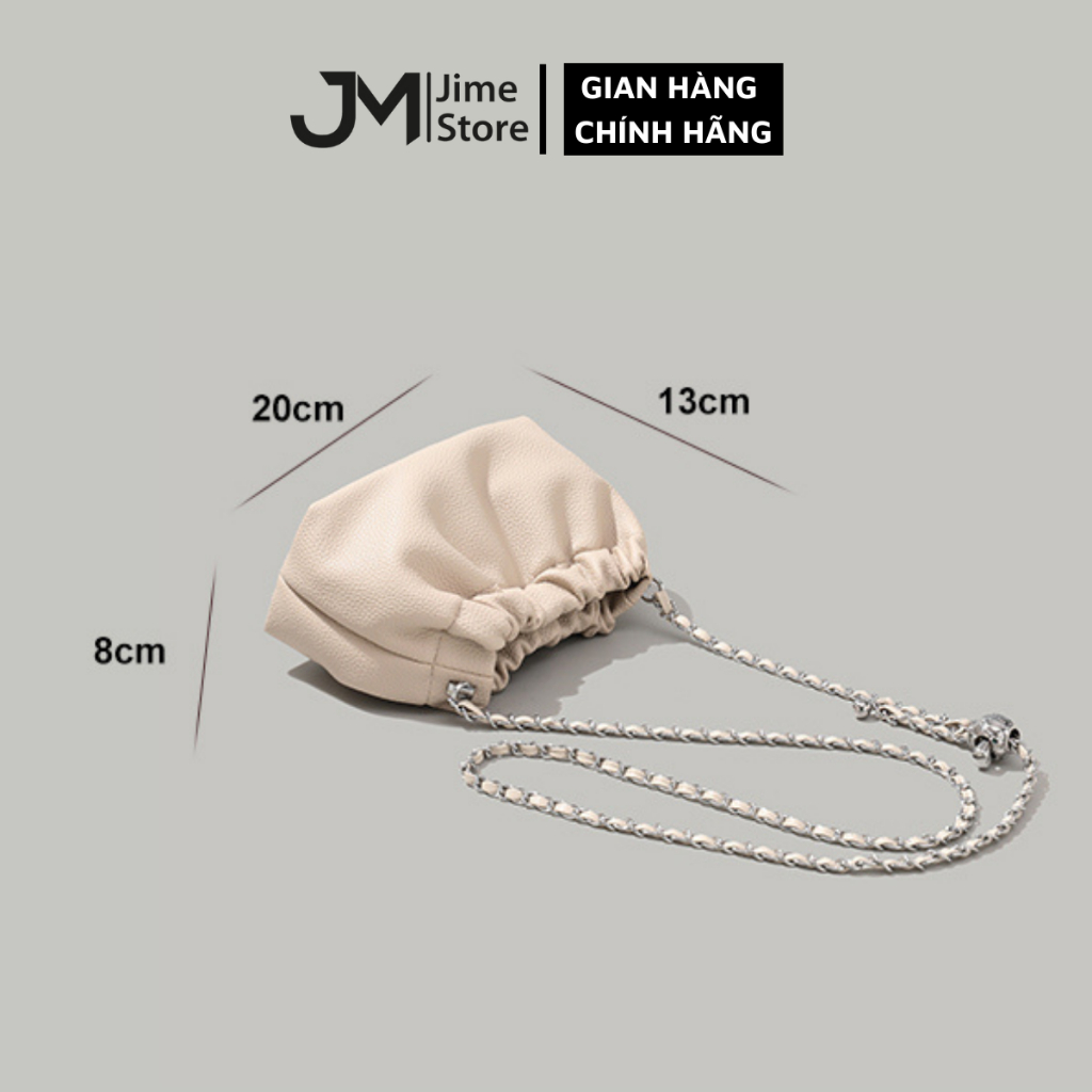 Túi xách nữ, túi đeo chéo da gạo miệng nhúm size 20cm hàng QC - Jime Store T46