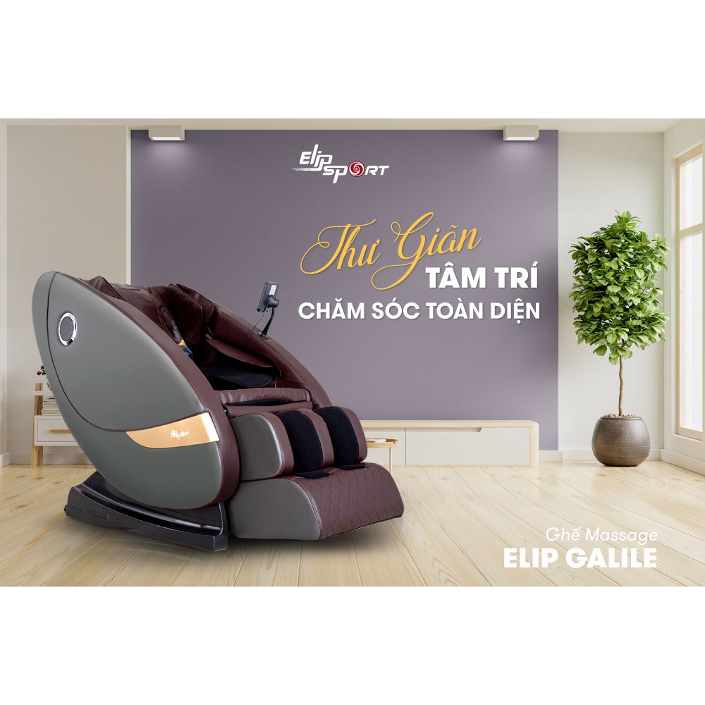 Ghế Massage Toàn Thân ELIP Galile Silver mát xa không trọng lực, 5 chế độ tự động, túi khí kép