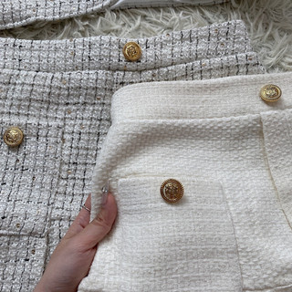Set áo khoác chân váy dạ 347