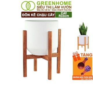 Đôn Kê Chậu Cây Greenhome, C42xR30cm, Đôn Gỗ Tràm Bền Cứng, Lắp Đặt Dễ Dàng
