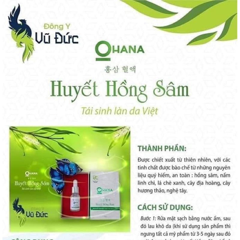 HUYẾT HỒNG SÂM OHANA-VUA DIỆT MỤN.(hàng vỡ hộp không có hộp)