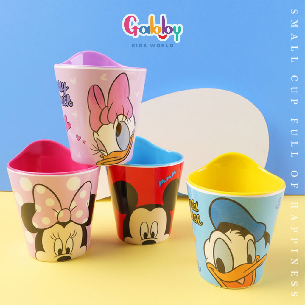 Ly Nhựa Melamine 2 Màu Disney Siêu Xinh Cho Bé Đa Dạng Mẫu(Elsa/Mickey/Donald/Snowwhite/Ariel/Aurora)