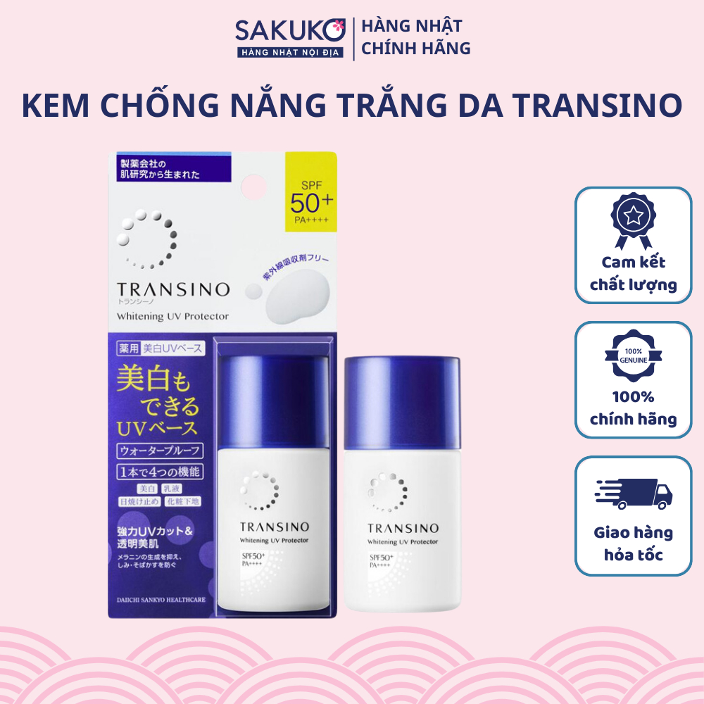 Kem Chống Nắng Dưỡng Trắng Da Transino Whitening UV SPF50+ 30ml - SAKUKO
