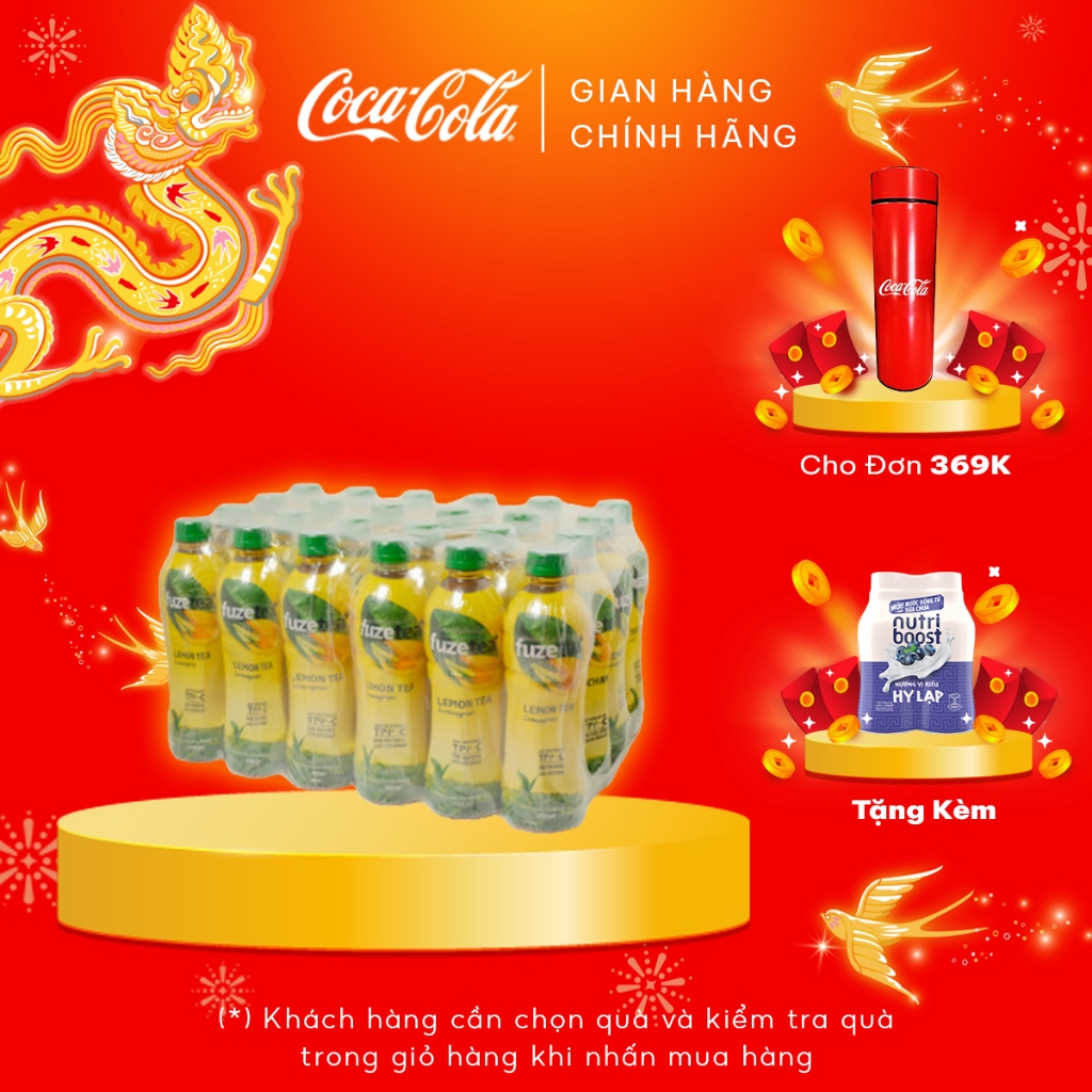 Lốc 24 Chai FUZETEA+ Chanh Sả chai 450ml