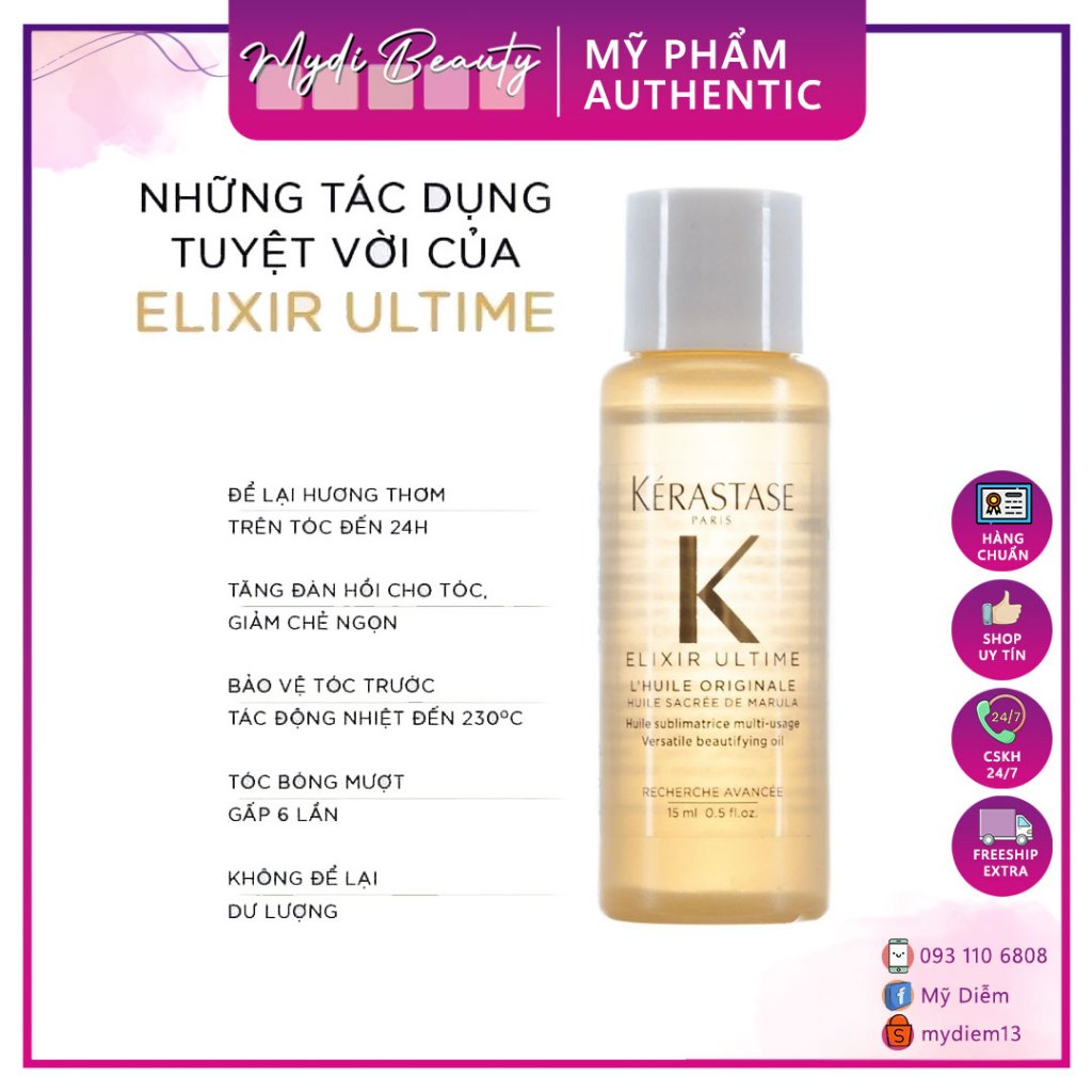 TINH DẦU DƯỠNG TÓC KERASTASE ELIXIR ULTIME ORIGINAL 15ML