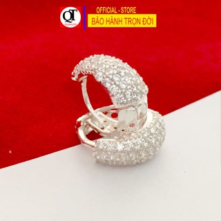 Bông tai nữ đeo sát tai 100% chất liệu bạc thật không xi mạ trang sức Bạc Quang Thản - QTBT1