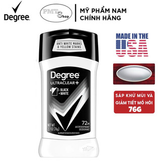 Lăn khử mùi Degree men UltraClear Black & White 76g sáp trắng Made in USA