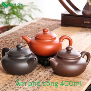 Ấm trà tử sa Phổ Công dung tích 230, 400ml siêu kín, úp ngược không rớt nắp,  giá tốt nhất thị trường