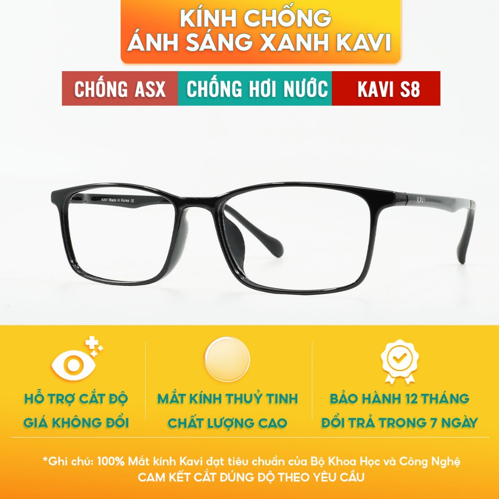 Kính Chống Ánh Sáng Xanh Chống Bám Hơi Nước Kavi S8, Không Bám Hơi Nước Khi Đeo Khẩu Trang, Ăn Lẩu