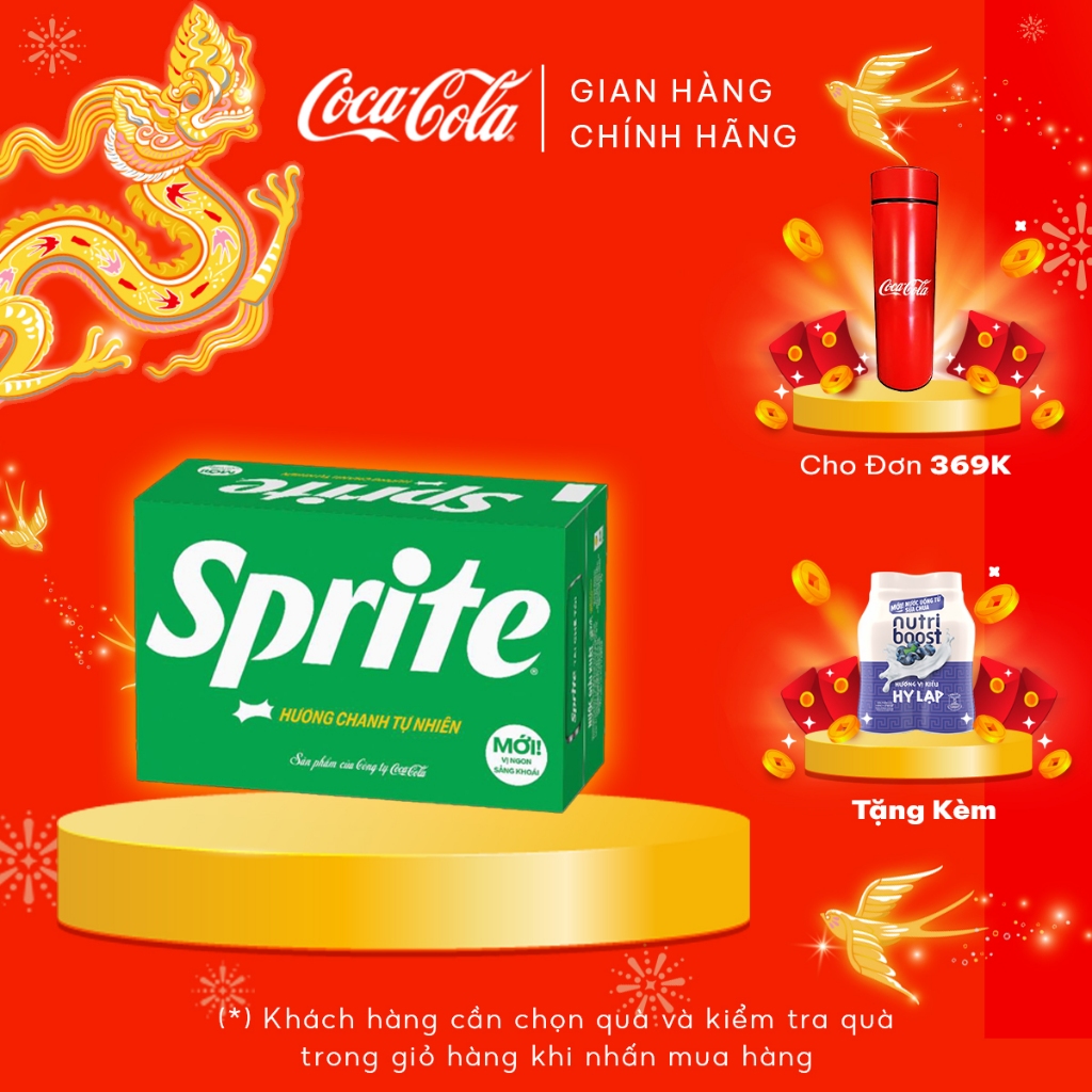 Thùng 24 Lon Mi-nhon nước giải Khát Có Gas Sprite Lon 235ml/lon ( hương chanh tự nhiên )