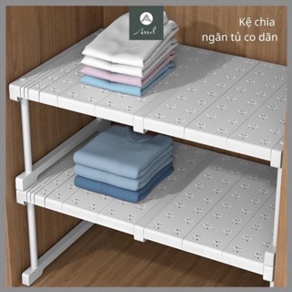 Kệ chia ngăn tủ quần áo co giãn để đồ dùng quần áo đa năng, gia dụng thông minh tiện ích Assel