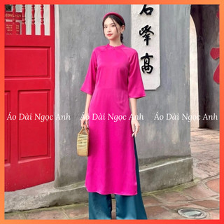 Áo dài tết, áo dài cách tân hồng sen - xuông hồng sen