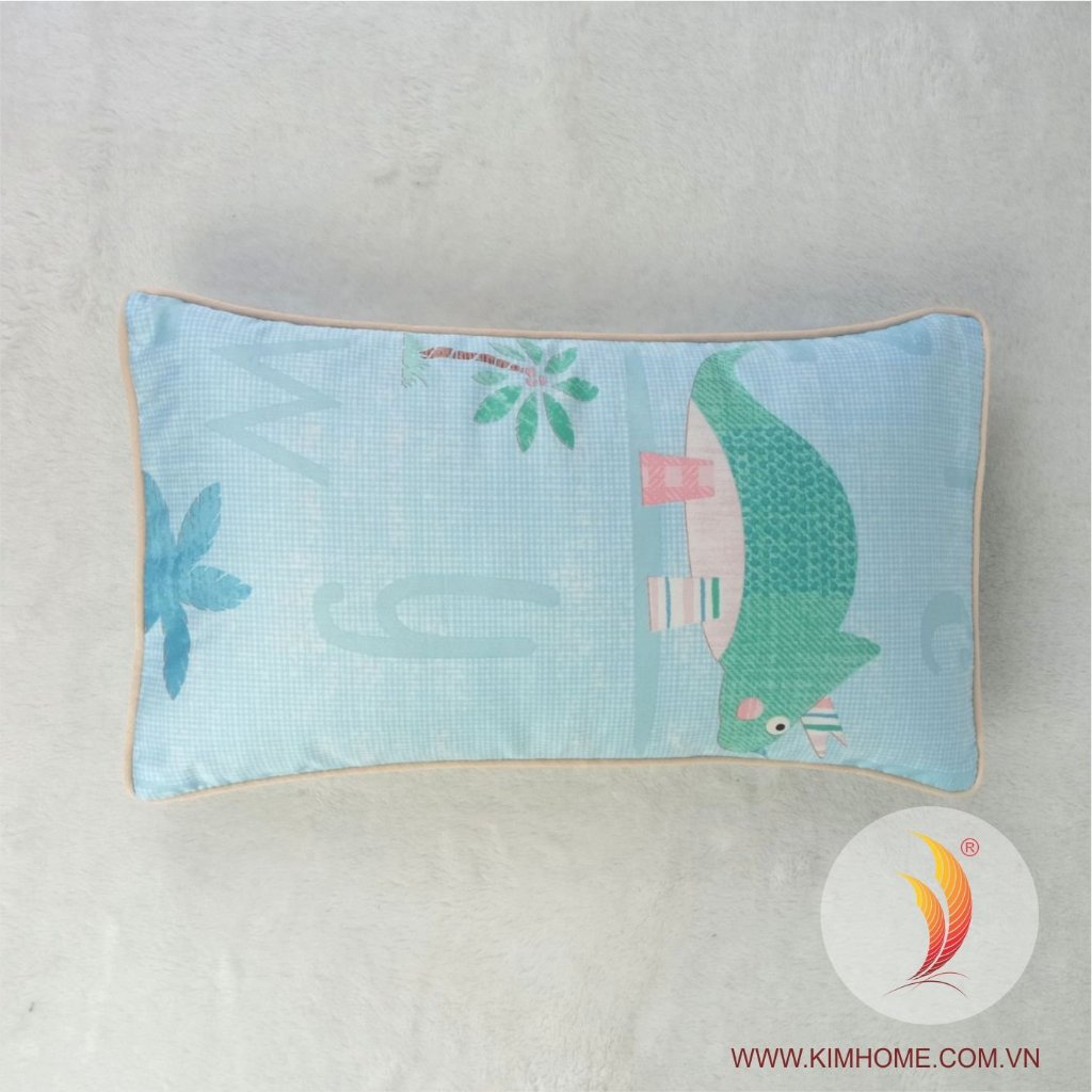 Gối em bé, Gối trẻ em ruột gòn tuyết siêu mềm vỏ cotton 22x40 Kimhome.