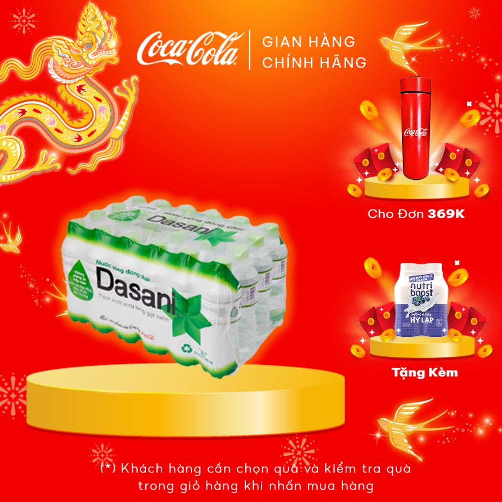 Lốc 24 chai Nước suối Dasani 24x510ml
