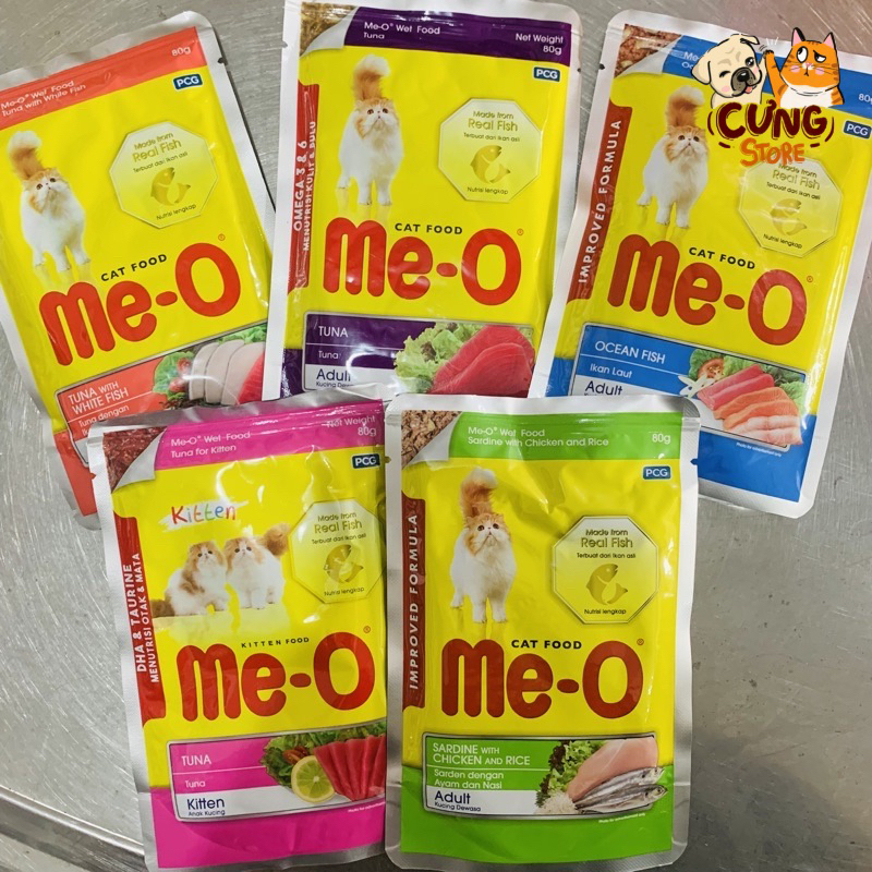 Thức ăn mèo pate Me-O Thái Lan 48 gói