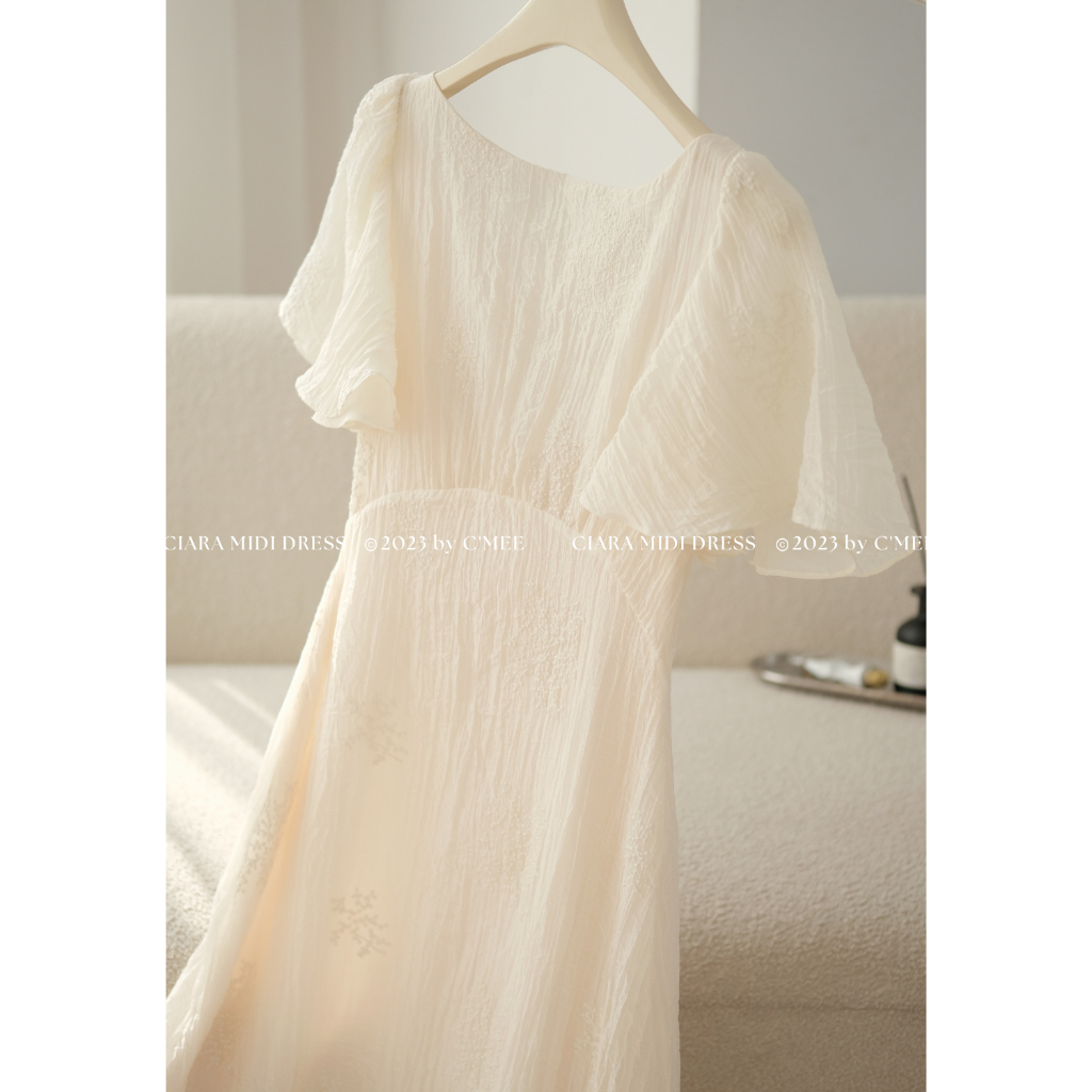 Đầm tơ gân Nhật cánh tiên Ciara Midi Dress