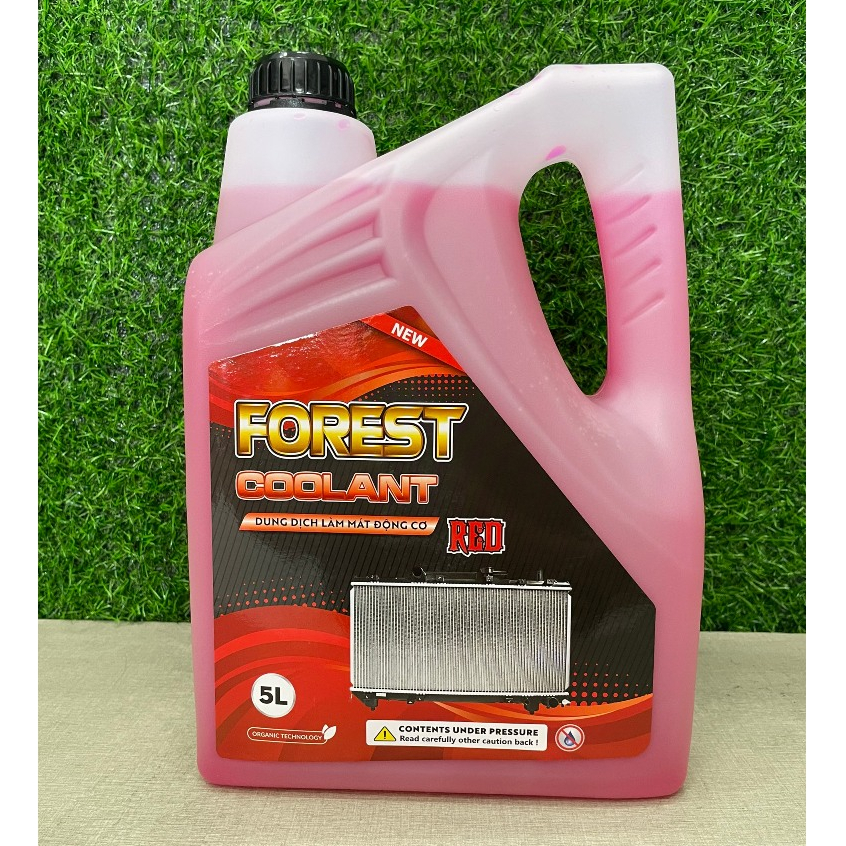 Nước Làm Mát Đỏ Cao Cấp FOREST 5Lít Dung Dịch Làm Mát Động Cơ, NƯỚC GIẢI NHIỆT MÀU ĐỎ