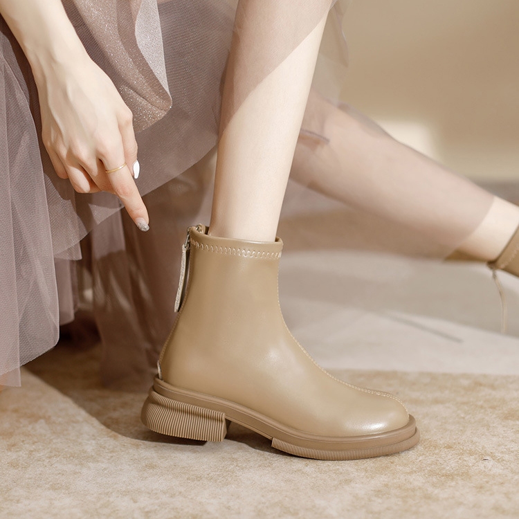 Giày bốt nữ Unie Ankle Boots đế cao 3p da mềm - MS0045
