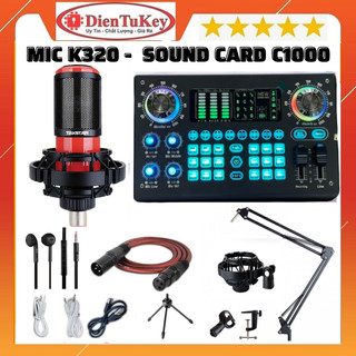 Mic Thu Âm | Micro Livestream Sound Card C100 & Mic TAKSTAR PC K320 Hỗ Trợ Nguồn 48v Hát Autotune , Livestream , Thu Âm