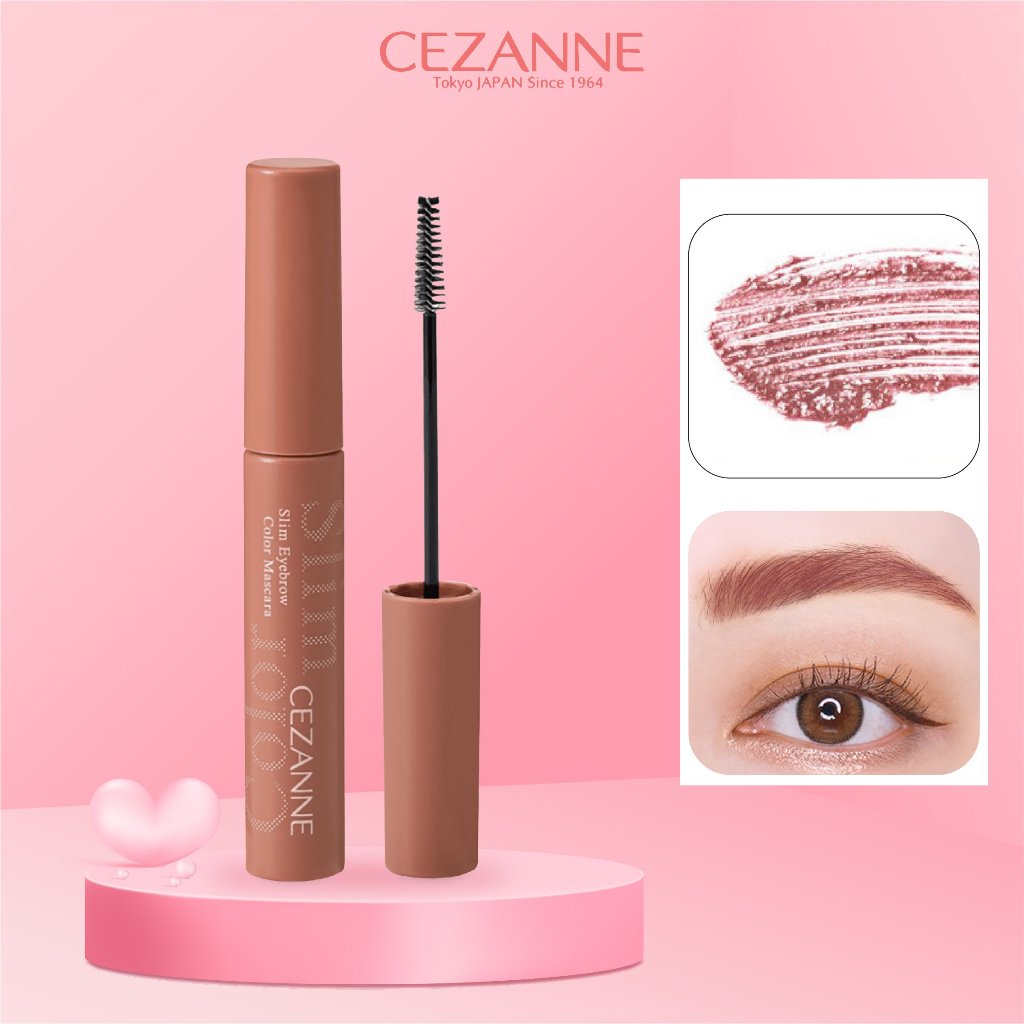 Mascara lông mày siêu mảnh Cezanne Slim Eyebrow Color Nhật Bản bền màu, chống thấm nước 4g