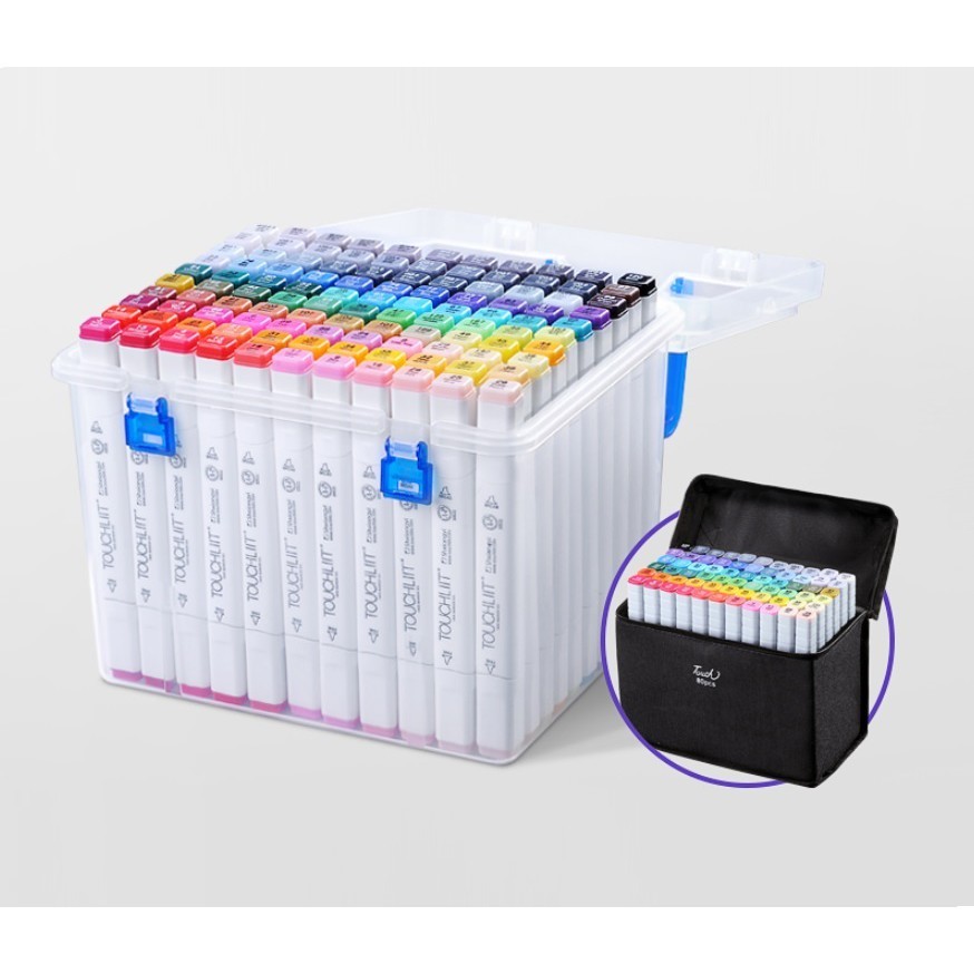 Hộp Bút Màu Marker Touchliit 6 Hai Đầu Chuyên Nghiệp Họa Cụ Tô Màu Vẽ Tranh Anime Hộp Nhựa Cao Cấp B