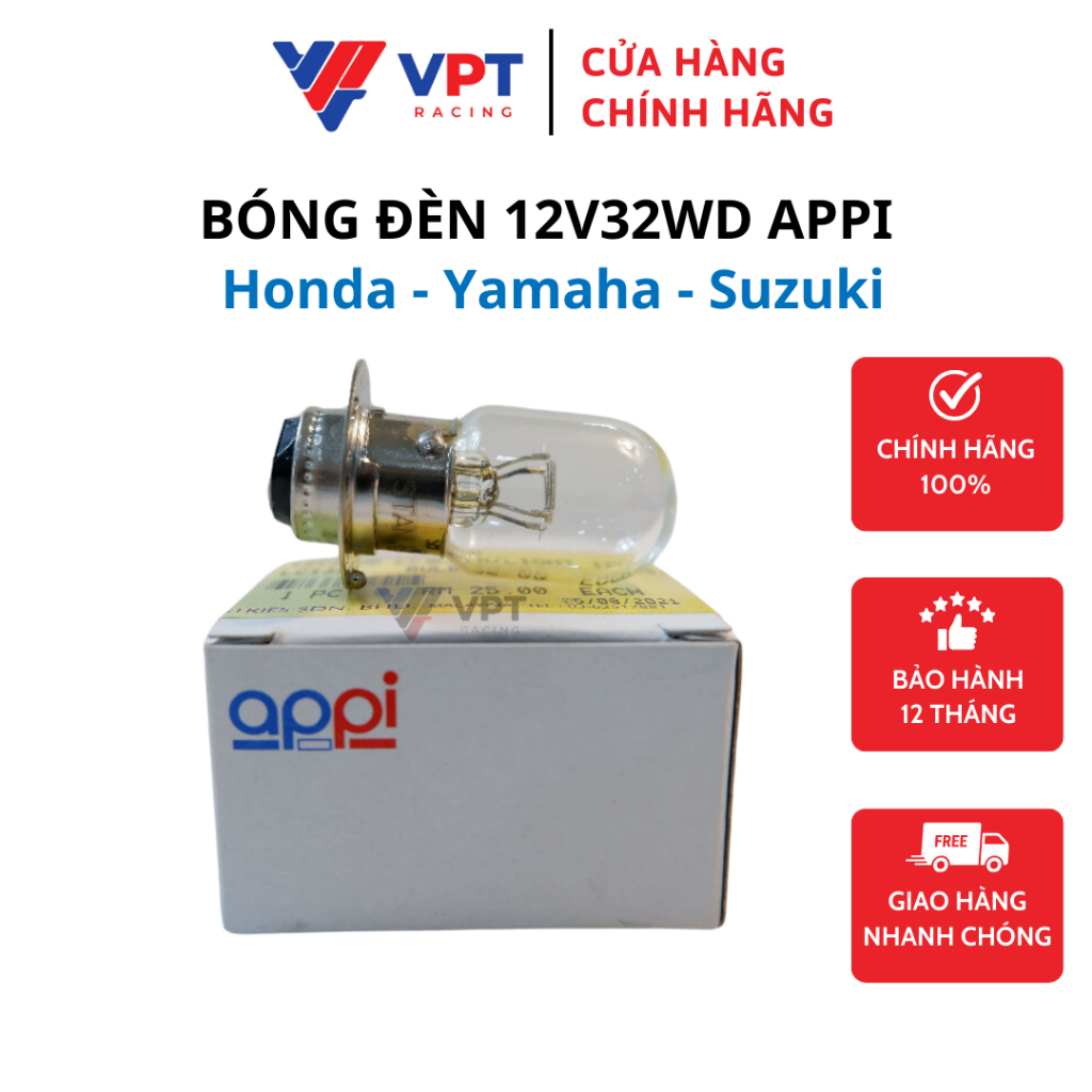 Bóng đèn Appi 12V32WD cho xe Honda / Yamaha / Suzuki
