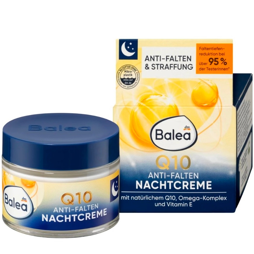 Bộ Kem Dưỡng Da Balea Q10 Anti Falten và Q10 Energy 24h Chống Lão Hóa ngày đêm 50 ml, Nội Địa Đức