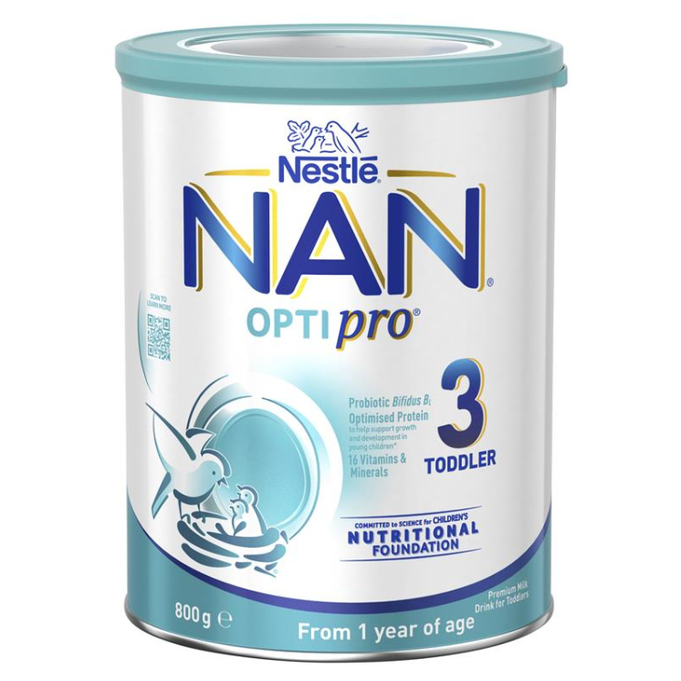 (HẠN DÙNG 4.2024) Sữa Úc NAN OPTIPRO 3 Premium Toddler Milk Drink Powder 800g cho bé từ 1 tuổi