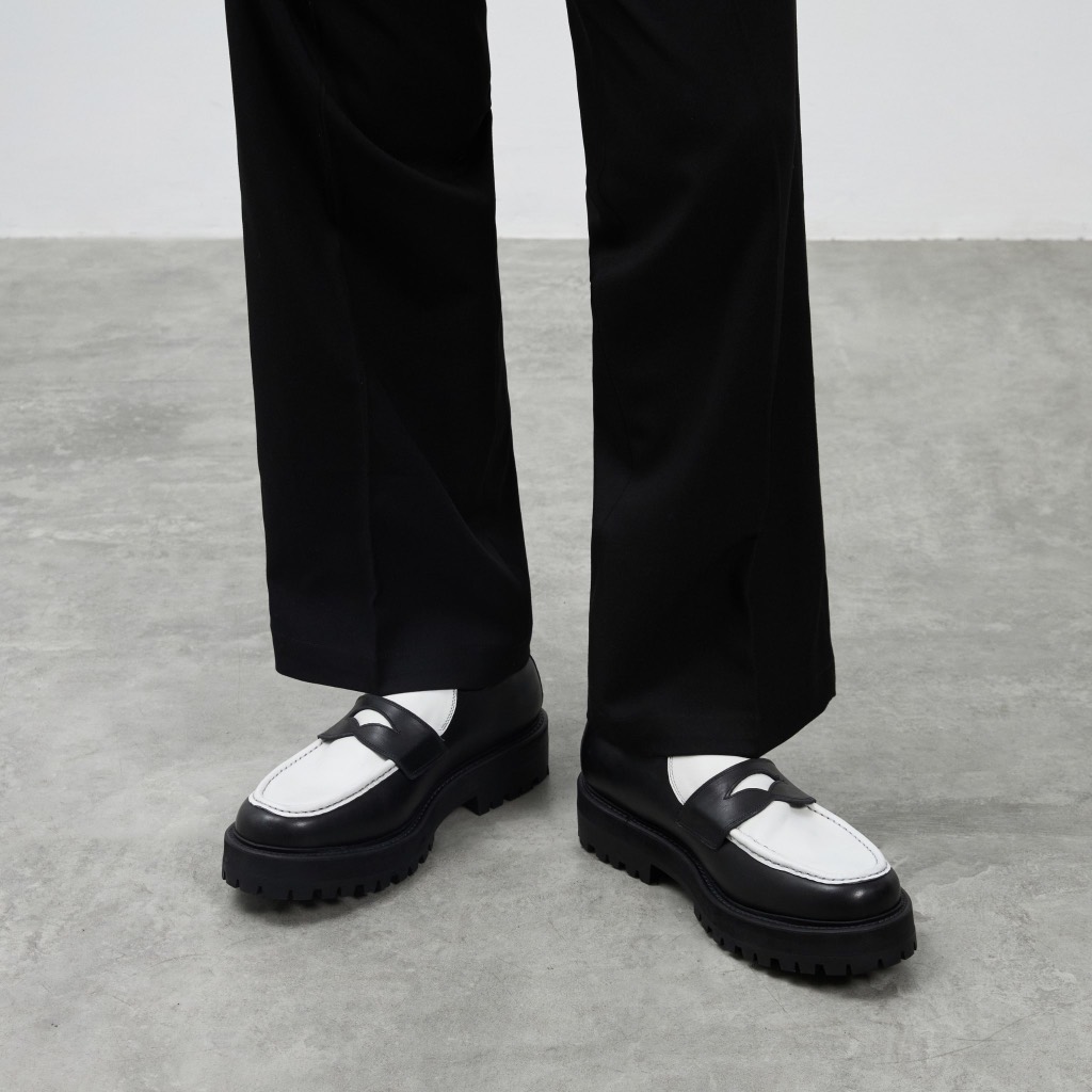 Giày Loafer Nam Nữ TARMOR Da Thật Đế Chunky Màu Đen Trắng (có size nhỏ cho nữ) - B&W Chunky Loafer