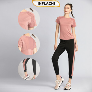 Đồ tập gym nữ cao cấp set quần áo thể thao ngắn tay quần dài erobic yoga chất co giãn 4 chiều YJCKPS&YJDXW Pickleball