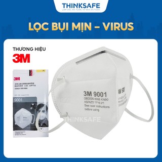 Khẩu trang 3M 9001 Khẩu trang 3d chống bụi mịn, virus, chống tia UV, khẩu trang y tế 3M chính hãng - Thinksafe