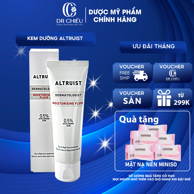 Kem Dưỡng Ẩm Thế Hệ Mới Altruist Dermatologist Moisturising Fluid 0.5% Hyaluronic Acid 50ml - Dr Chiều