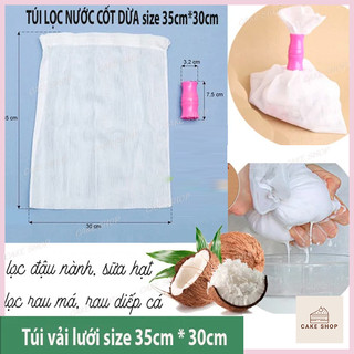Túi lưới lọc vắt nước cốt dừa, Rau má, lọc đậu nành, lọc đa năng ( kèm ống nhựa) Vải lưới tốt