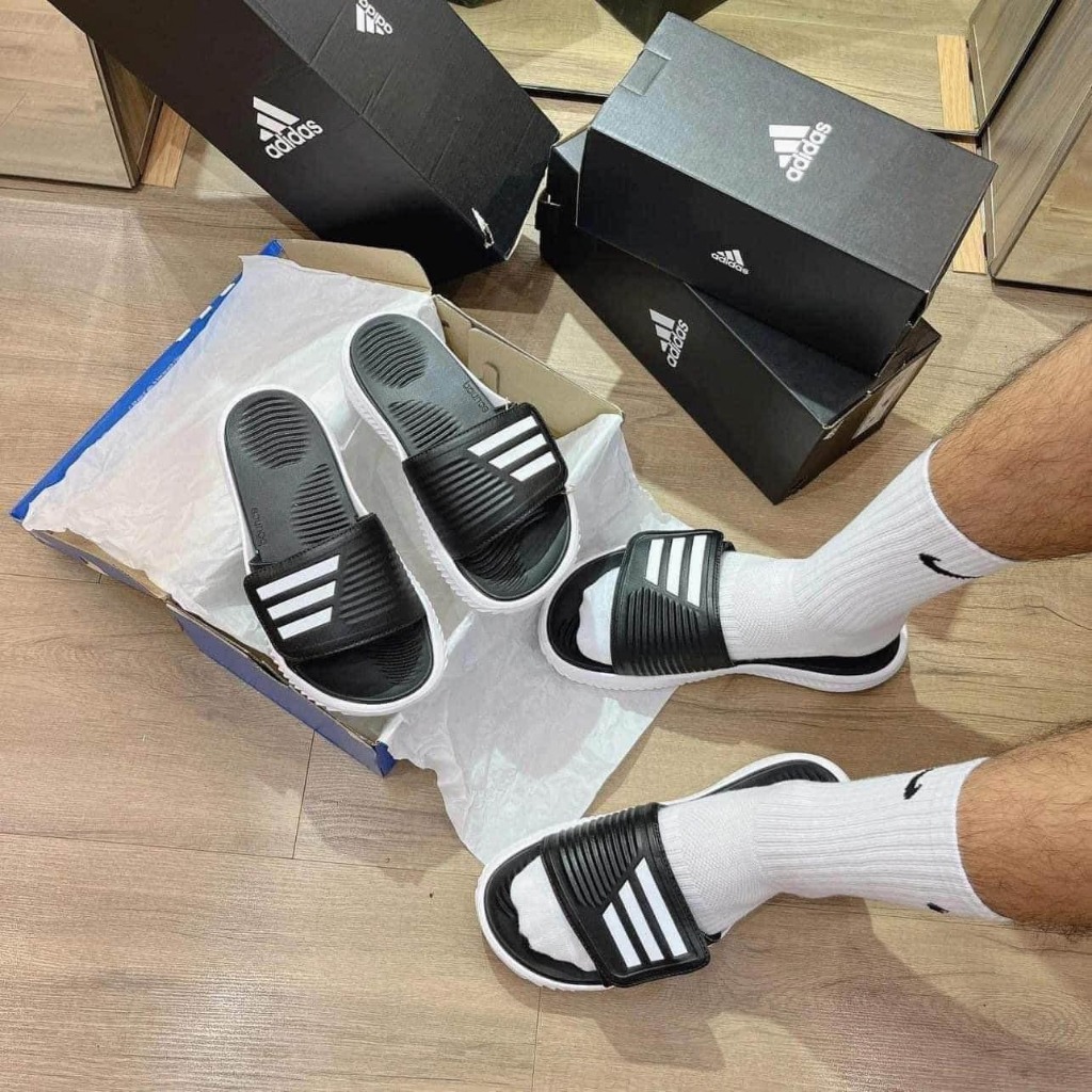 Dép alphabounce đen trắng V2 phiên bảng mới