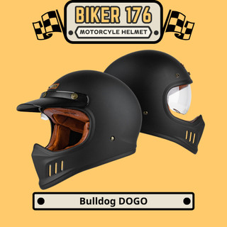 Mũ bảo hiểm fullface classic bulldog dogo - tặng mái che - biker 176 - mũ bảo hiểm chính hãng vũng tàu