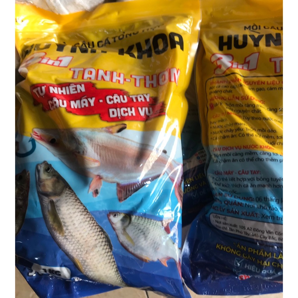 01 GÓI MỒI CÁM HUỲNH KHOA CÂU CÁ SIÊU NHẠY- MỒI CÂU CÁ HUỲNH KHOA TRA,TRÊ,MÈ,CHÉP,RÔ PHI