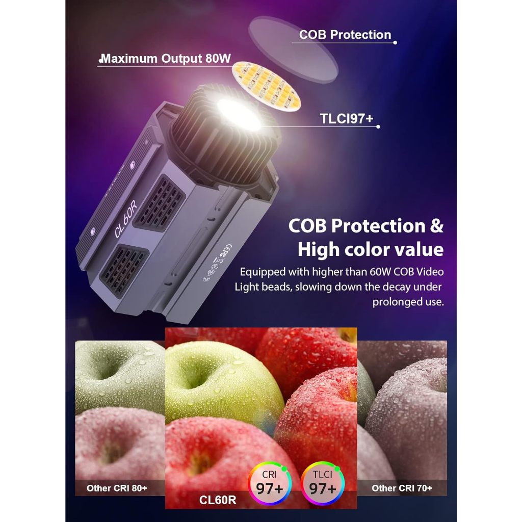 COLBOR CL60R  RGB LED Video light - Đèn Led Stuido Chuyên Nghiệp - Hàng Chính Hãng / Bảo Hành 12 Tháng