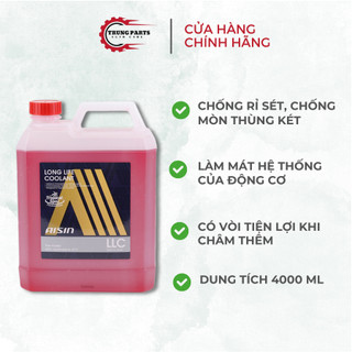 Nước làm mát, giải nhiệt động cơ ô tô màu Đỏ 4 Lít, giảm tiêu hao nhiên liệu, vận hành tốt, chống rỉ sét ASIN