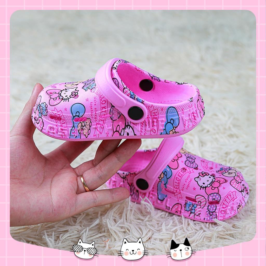 Dép Cross quai hậu cho bé in hình Hello Kitty 3D dễ thương chất liệu EVA êm chân MS2388