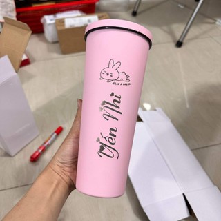 Ly giữ nhiệt Oval ☘️VIỆT NHẬT☘️ Cốc giữ nhiệt làm bằng inox 304, dung tích 750ml khắc tên, logo câu chúc theo yêu cầu