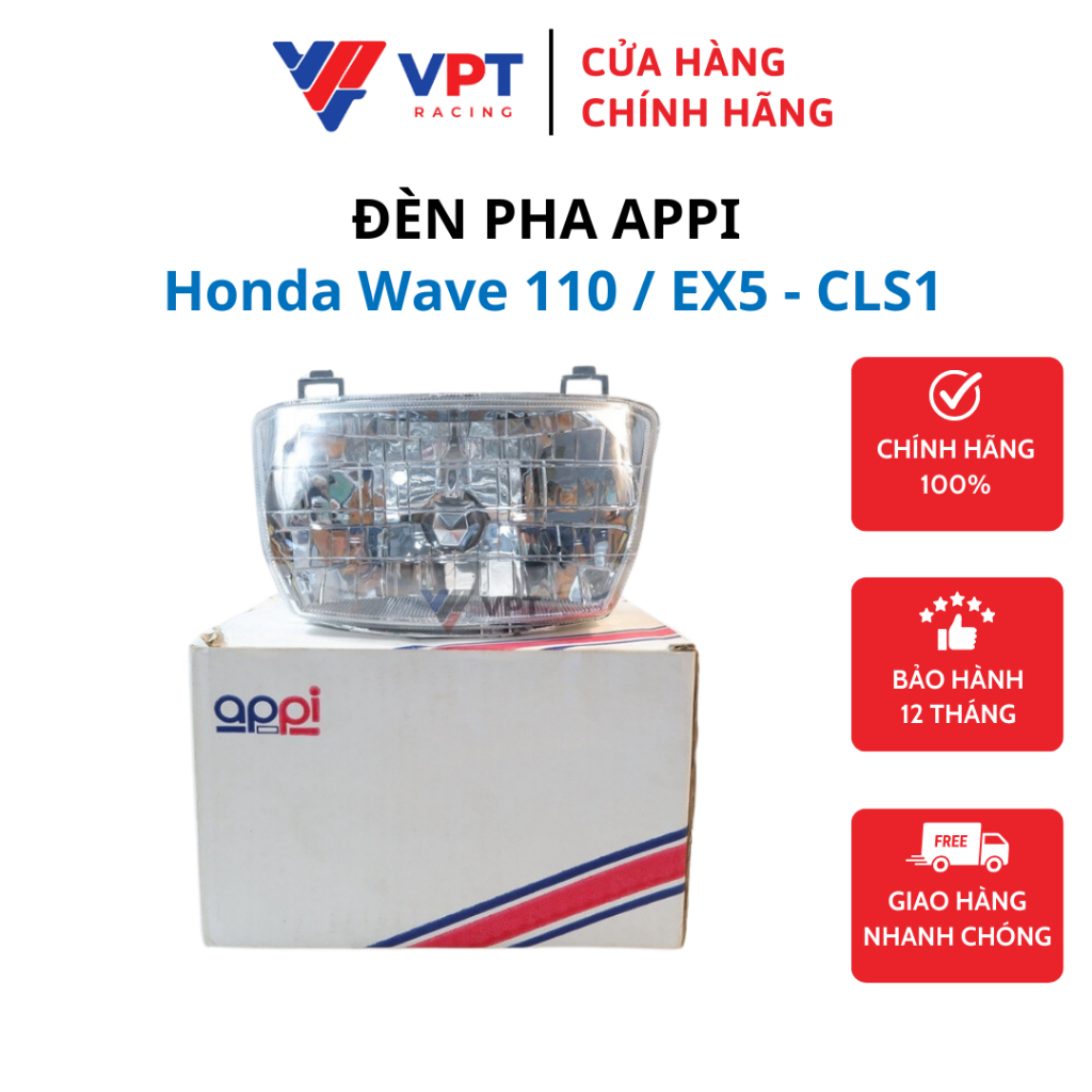 Đèn pha Appi cho xe Honda Wave 110 / EX5 - CLS1 Trắng Trong