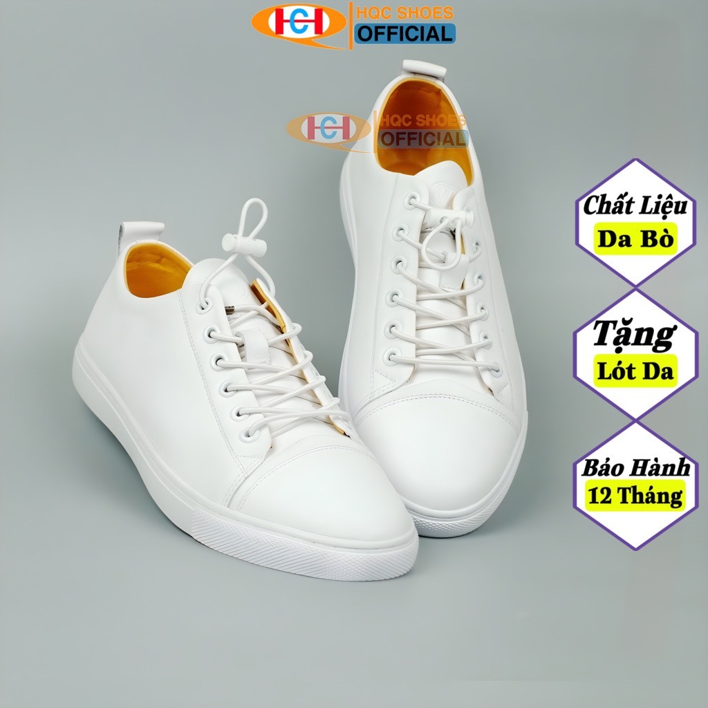 Giày thể thao nam da bò đế cao su đúc khâu chắc chắn bảo hành 1 năm HQ068