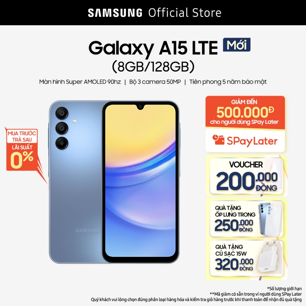 Điện thoại Samsung Galaxy A15 LTE 8GB/128GB