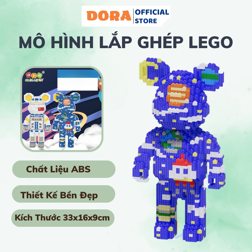 Bộ Đồ Chơi Lắp Ráp Lego Gấu Đôi Bearbrick  Combo 2in1 Mô Hình Cỡ Lớn 35cm